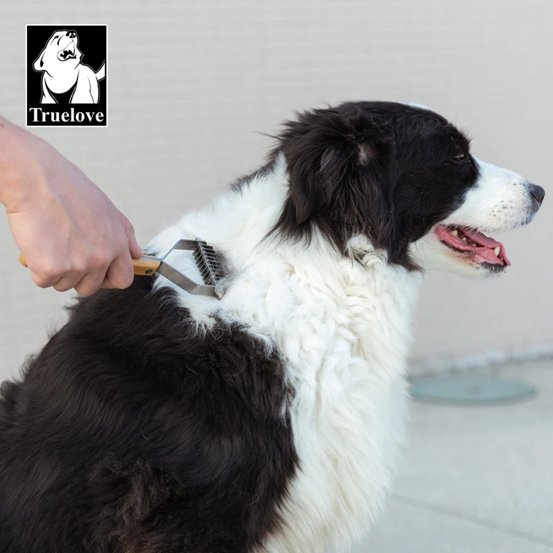 Truelove Deshedding Brush Pets Comb Stainless Steel Removes Undercoat Knots Safe Dog Pet Dematting Comb Grooming Tool TLK25131