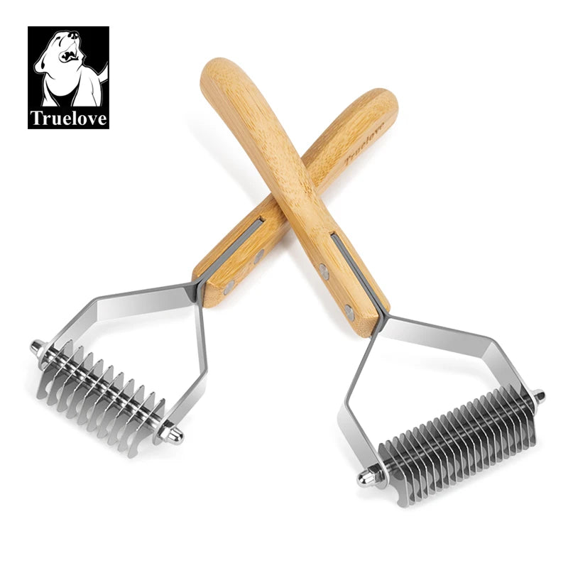 Truelove Deshedding Brush Pets Comb Stainless Steel Removes Undercoat Knots Safe Dog Pet Dematting Comb Grooming Tool TLK25131