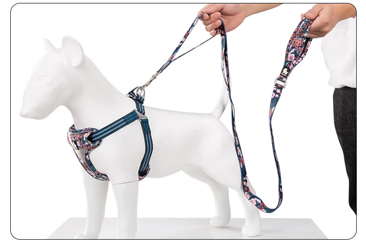 Truelove Floral Pet Leash Neoprene Padded Handle Extra Traffic Control Dog and Cat Strong Enough and Easy to Use Travel TLL3112