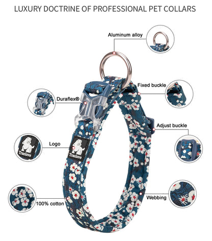 Truelove Floral Pet Collar Best Padded Comfort Cushion Camouflage Small Medium and Large Dogs and Pets Running Outdoors TLC5273