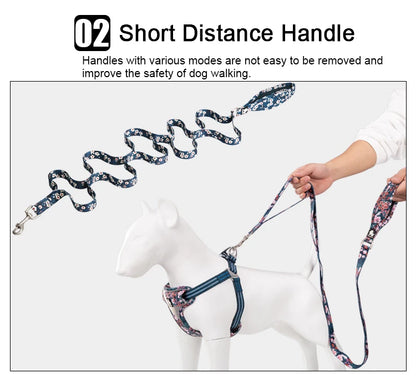 Truelove Floral Pet Leash Neoprene Padded Handle Extra Traffic Control Dog and Cat Strong Enough and Easy to Use Travel TLL3112