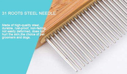 Truelove 31 Steel Needles Pet Comb Ergonomic Handle Mmassage Fur Open the Knot Cat and Dog Groomer Competition Vacation TLK22131