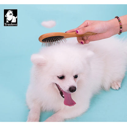 Truelove Pet Round Comb Bamboo Wood Handle in Cat and Dog Hair Remover Brush Fur Small Medium Large Grooming Gifts TLK19131