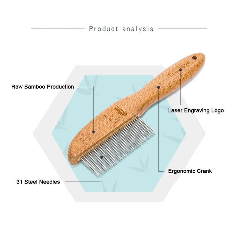 Truelove 31 Steel Needles Pet Comb Ergonomic Handle Mmassage Fur Open the Knot Cat and Dog Groomer Competition Vacation TLK22131