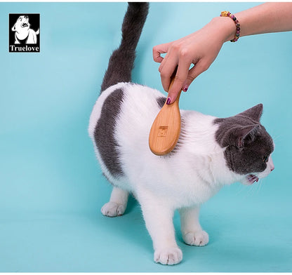 Truelove Pet Round Comb Bamboo Wood Handle in Cat and Dog Hair Remover Brush Fur Small Medium Large Grooming Gifts TLK19131