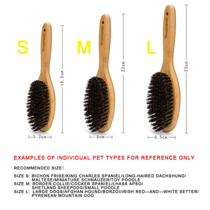 Truelove Bristles Hair Brush Pet Comb Natural Original Bamboo for Cat and Dog Massage Grooming Small Medium Large TLK21131