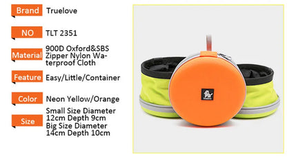 Truelove Collapsible 2 Way Use Dog Bowl Double for Food Mat Travel Waterproof Foldable Running Walking Hiking Camping TLT2351