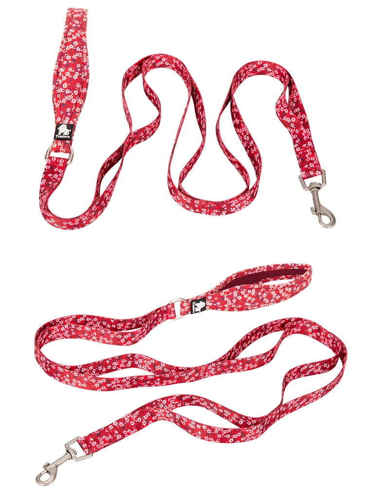 Truelove Floral Pet Leash Neoprene Padded Handle Extra Traffic Control Dog and Cat Strong Enough and Easy to Use Travel TLL3112