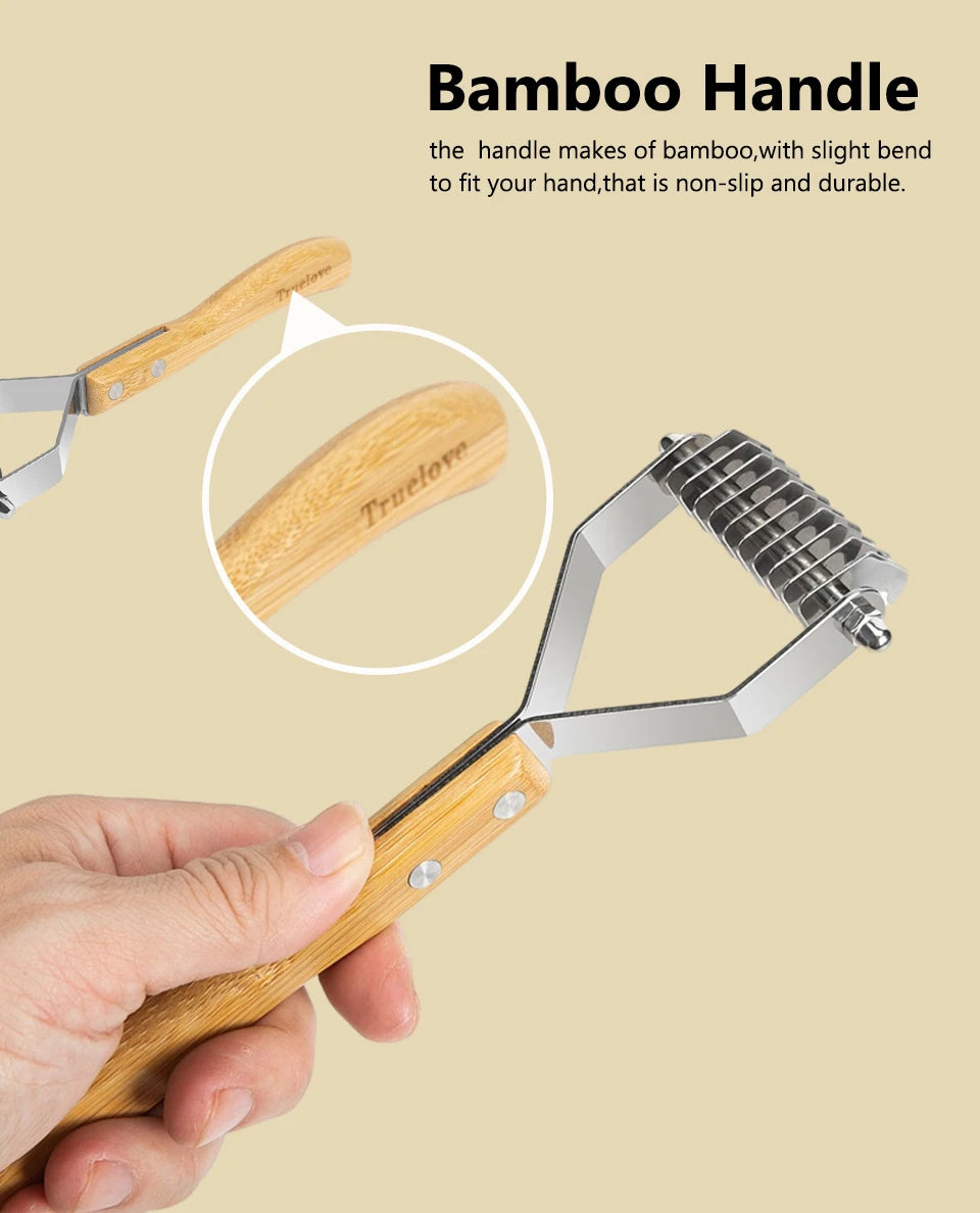 Truelove Deshedding Brush Pets Comb Stainless Steel Removes Undercoat Knots Safe Dog Pet Dematting Comb Grooming Tool TLK25131
