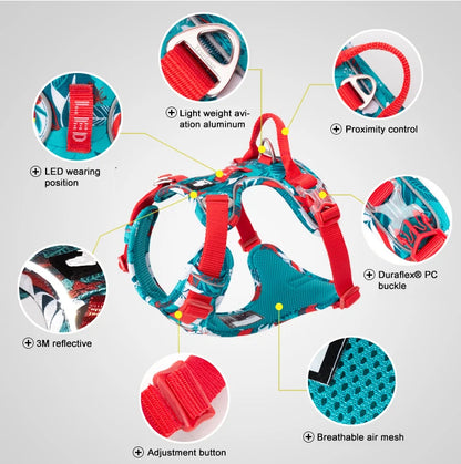 Truelove Pet Explosion-proof Dog Harness Camouflage Reflective Nylon Special Edition and Upgrade Version Easy to Adjust TLH5653