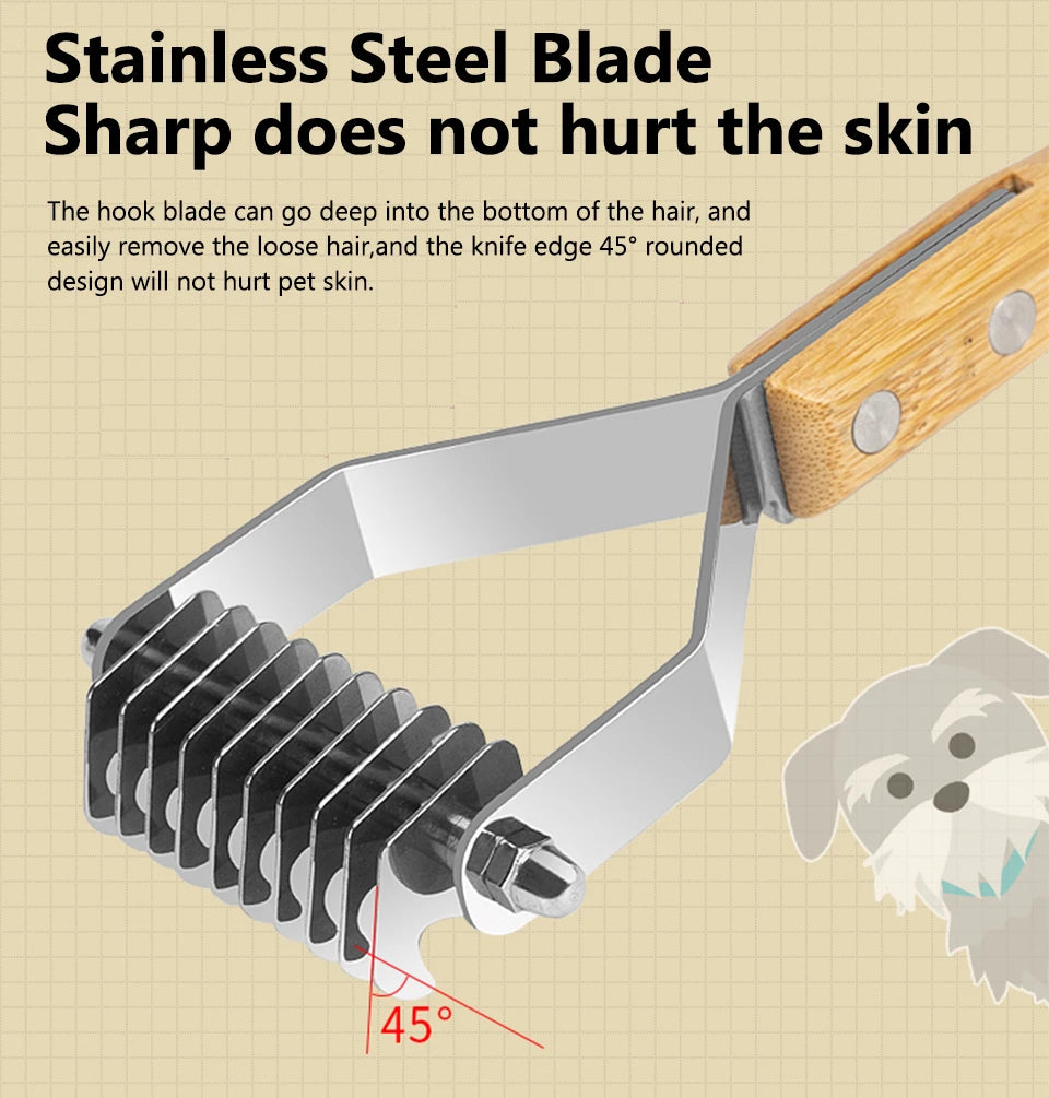 Truelove Deshedding Brush Pets Comb Stainless Steel Removes Undercoat Knots Safe Dog Pet Dematting Comb Grooming Tool TLK25131