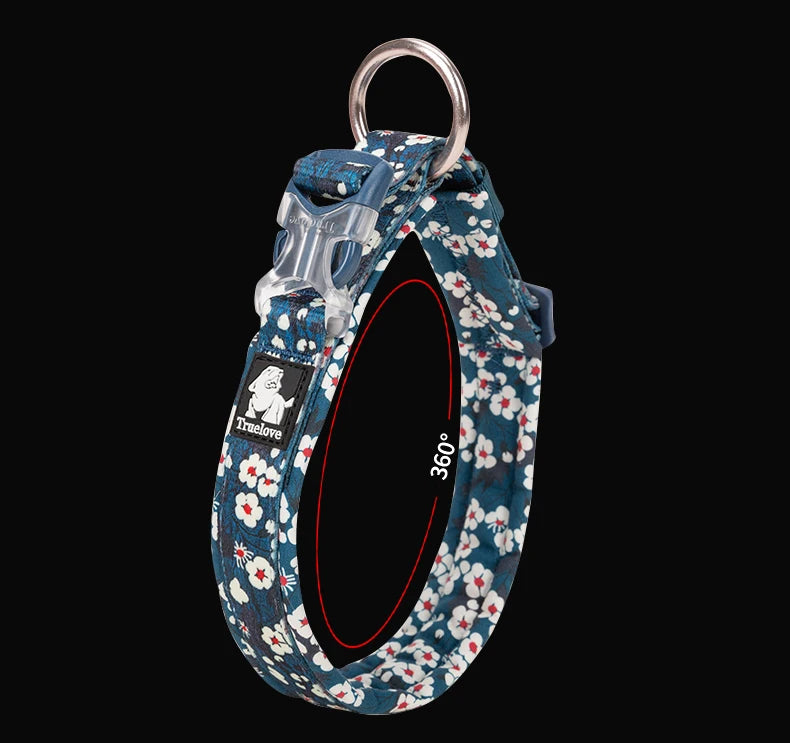 Truelove Floral Pet Collar Best Padded Comfort Cushion Camouflage Small Medium and Large Dogs and Pets Running Outdoors TLC5273