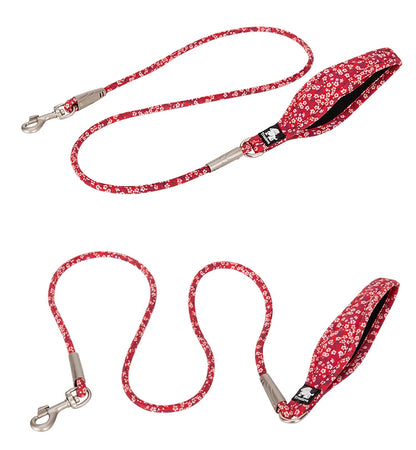Truelove Pet Leash Floral Rope Leash for Dog and Cat Neoprene Padded Handle 100% Cotton Fabric Zinc-alloy Hook Outdoors TLL2573