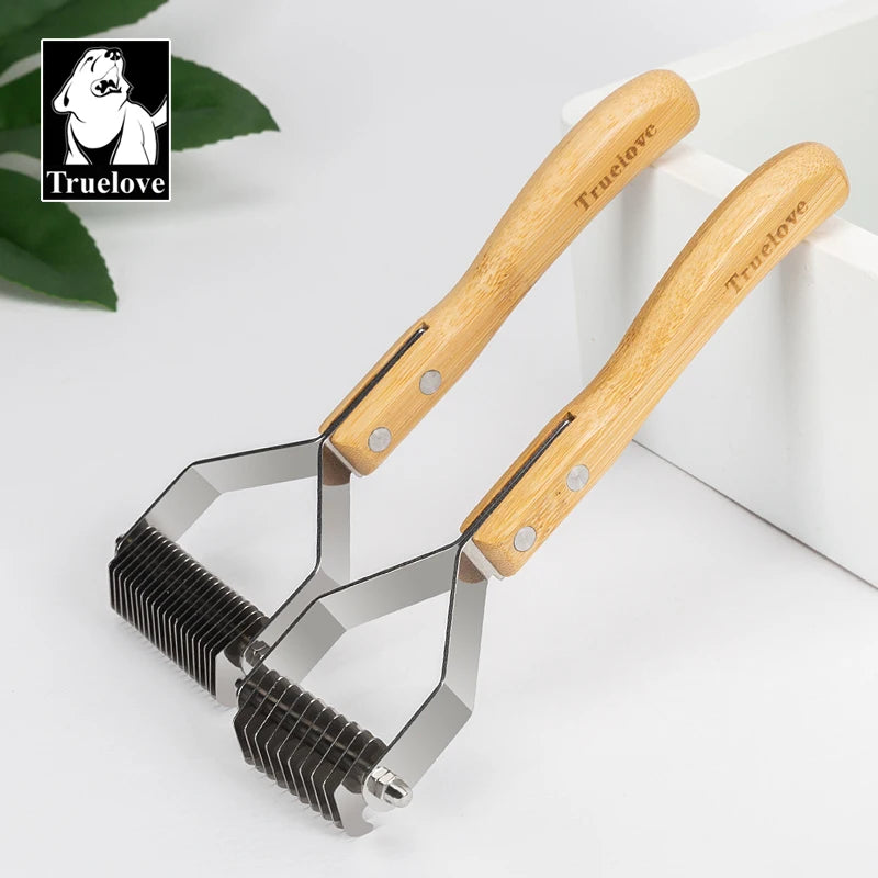 Truelove Deshedding Brush Pets Comb Stainless Steel Removes Undercoat Knots Safe Dog Pet Dematting Comb Grooming Tool TLK25131