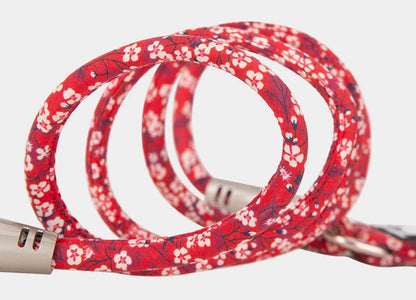 Truelove Pet Leash Floral Rope Leash for Dog and Cat Neoprene Padded Handle 100% Cotton Fabric Zinc-alloy Hook Outdoors TLL2573
