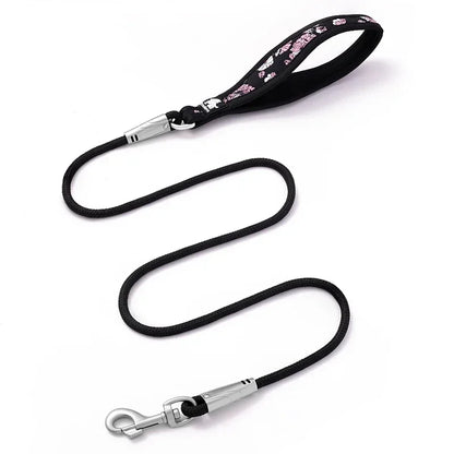 Truelove-Floral Printing Pet Leash Neoprene-Padded Handle Leash Small Medium Dog Safety Enjoyable Walking Experience TLL25761