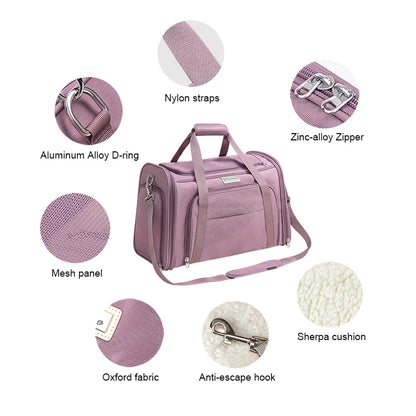 Truelove Nylon Oxford Large Space Comfortable Travel Foldable Hook Pet Carrier Bag Portable Puppy Cat Carrier Backpack TLX4971