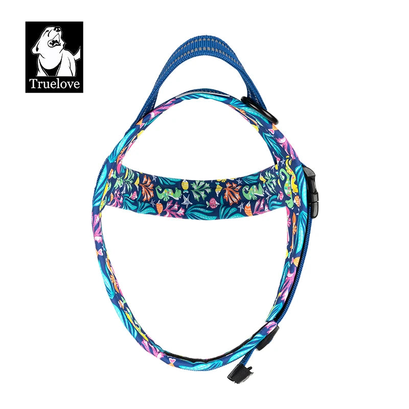 Truelove Floral Printing Mesh Padded Harness for All Breeds Quick Fit Dog Vest Harness Small Medium Large Dogs Outdoor TLH58122