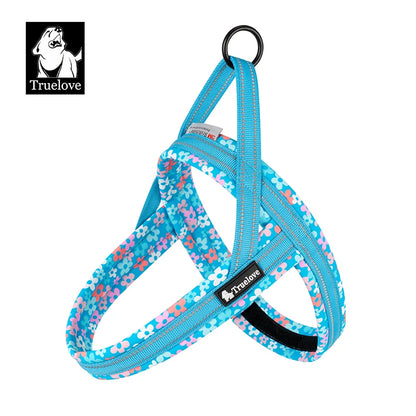 Truelove Floral Printing Mesh Padded Harness for All Breeds Quick Fit Dog Vest Harness Small Medium Large Dogs Outdoor TLH58122