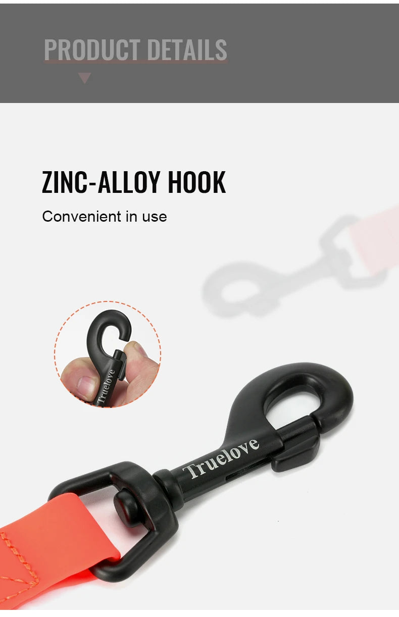 Truelove Pet Leash Waterproof Odor Proof Easy Grip Durable Lightweight Premium Coated ATBC-PVC Dog Lead Fast Clasp TLL3211