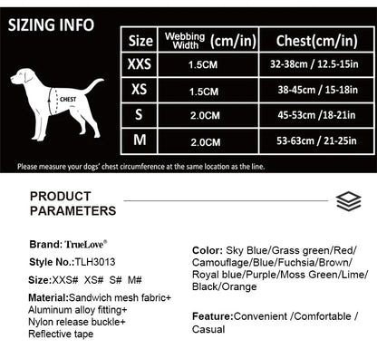 Truelove Easy to Take-on Dog Harness Soft Material Fashion Design Adjustable Reflective Pet Har TLH3013 TLH30131