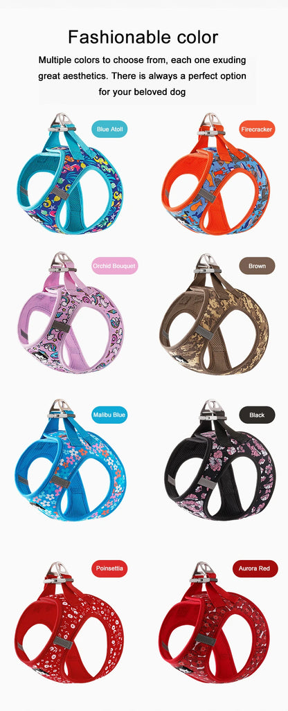 Truelove Pet Harness Soft Air Mesh Adjustable Reflective Pet Vest Small and Medium Breeds No Pull Adjustable Dog Harness TLH3016