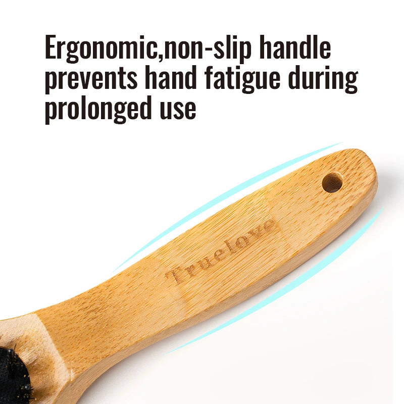 Truelove Hot Sale Ready to Ship Portable Pet Grooming Brush Eco-friendly Bamboo Handles Soft Hair Removal Comb Dog cat TLK28131