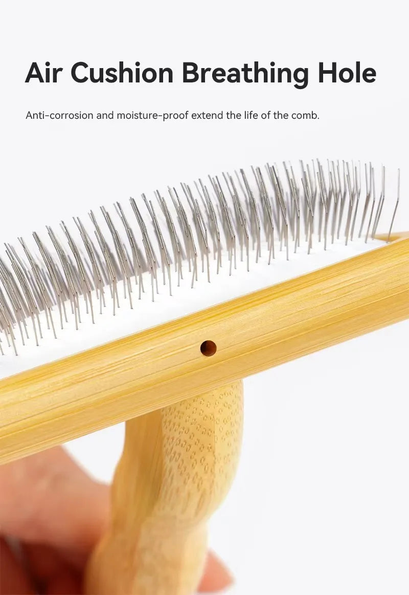 Truelove Pet Slicker Brush for Dogs & Cats–Soft Deshedding Grooming Comb, Bamboo Handle, Removes Loose Hair & Tangles TLK20131