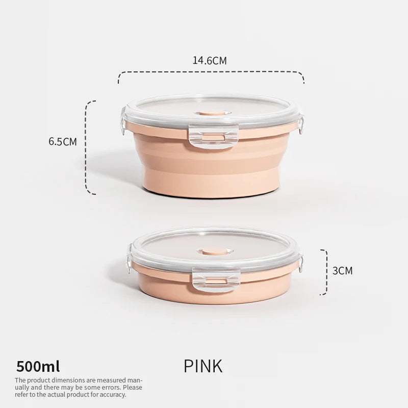 Collapsible Silicone Food Container with Lid