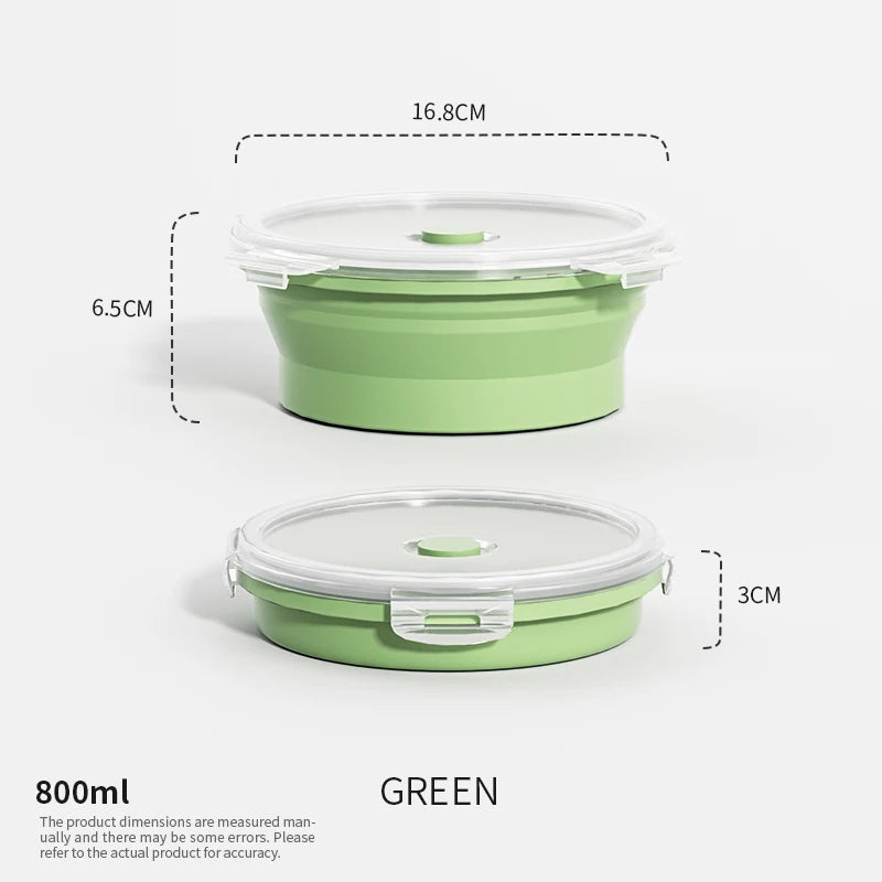Collapsible Silicone Food Container with Lid