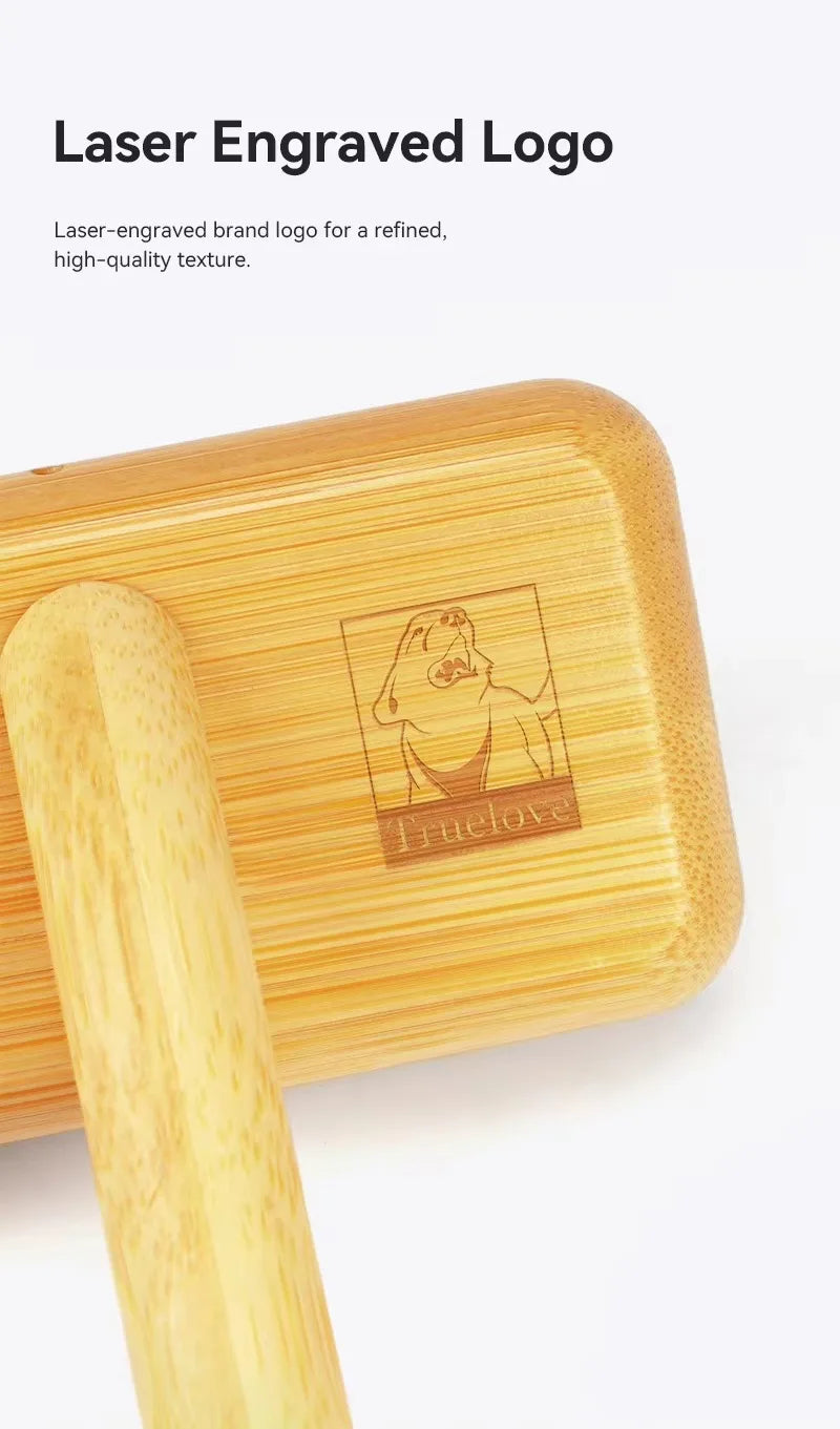 Truelove Pet Slicker Brush for Dogs & Cats–Soft Deshedding Grooming Comb, Bamboo Handle, Removes Loose Hair & Tangles TLK20131