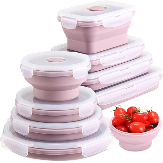 Collapsible Silicone Food Container with Lid