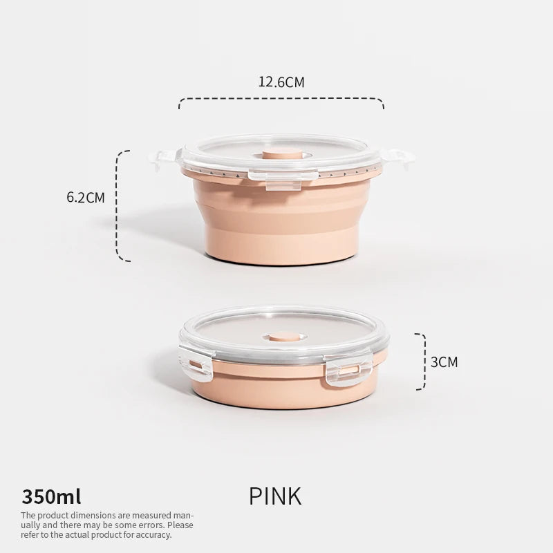 Collapsible Silicone Food Container with Lid