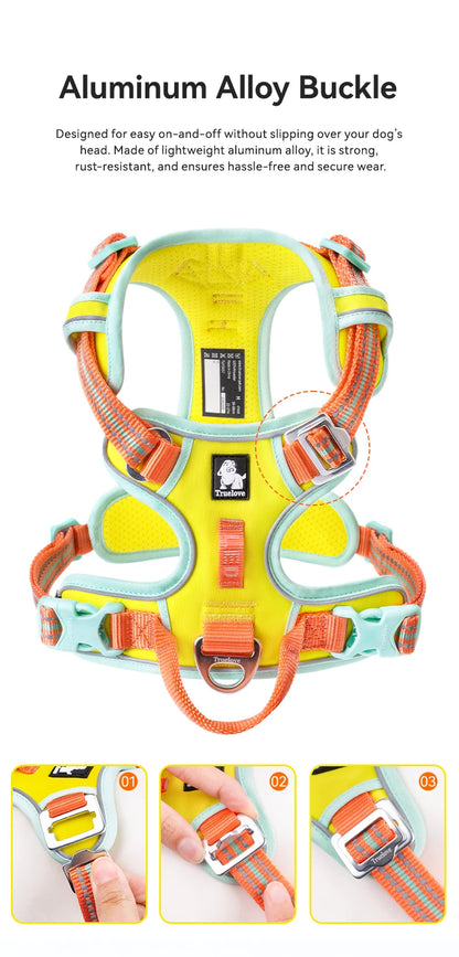 Truelove New Pet Harness Premium Anti Pull Reflective Light Up Nylon Breathable Adjustable Dog Harness Training Vest TLH5657