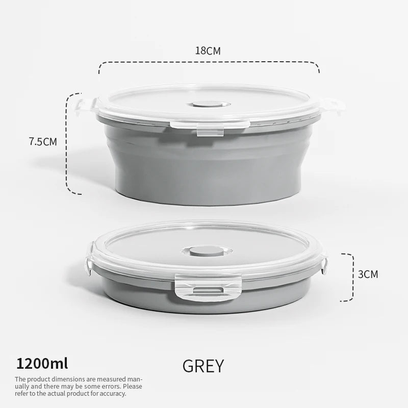 Collapsible Silicone Food Container with Lid