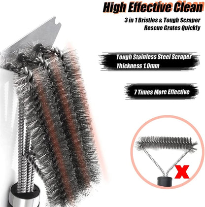 Stainless Steel Grill Brush & Scraper