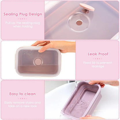 Collapsible Silicone Food Container with Lid