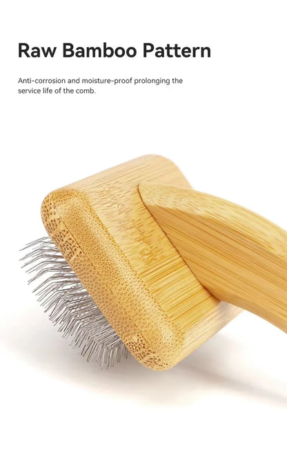 Truelove Pet Slicker Brush for Dogs & Cats–Soft Deshedding Grooming Comb, Bamboo Handle, Removes Loose Hair & Tangles TLK20131