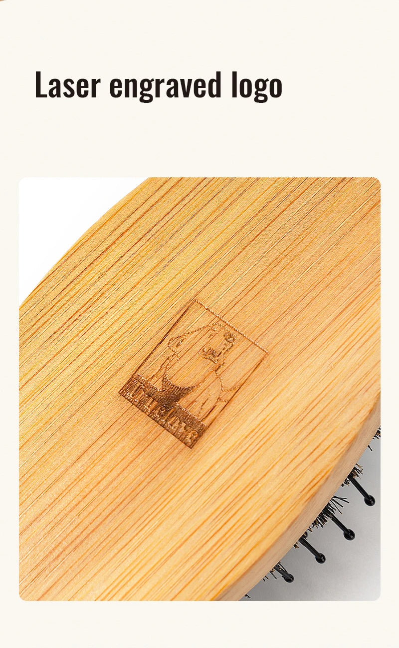 Truelove Hot Sale Ready to Ship Portable Pet Grooming Brush Eco-friendly Bamboo Handles Soft Hair Removal Comb Dog cat TLK28131