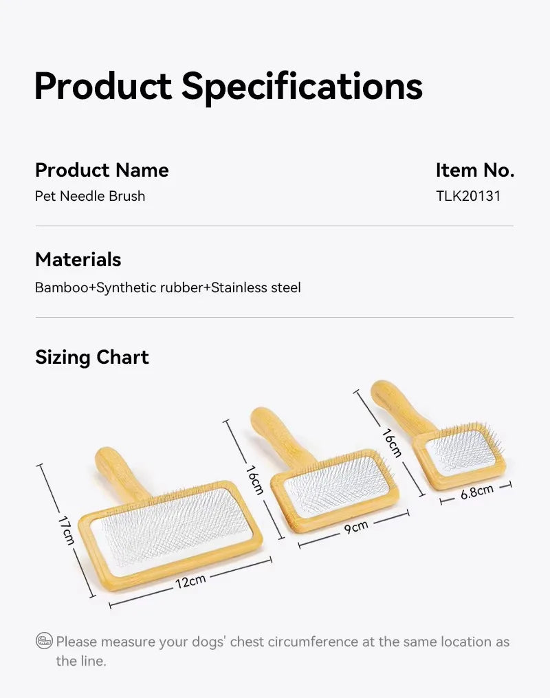 Truelove Pet Slicker Brush for Dogs & Cats–Soft Deshedding Grooming Comb, Bamboo Handle, Removes Loose Hair & Tangles TLK20131