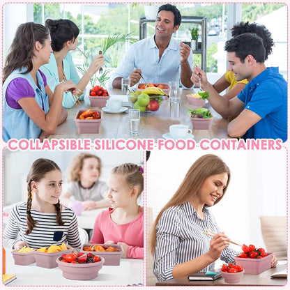 Collapsible Silicone Food Container with Lid