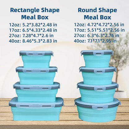Collapsible Silicone Food Container with Lid