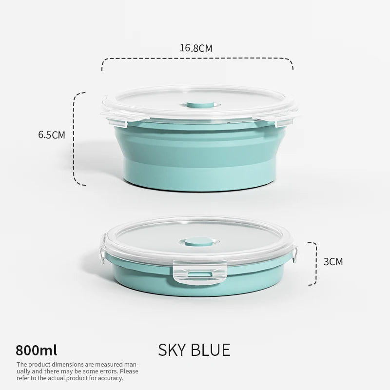 Collapsible Silicone Food Container with Lid