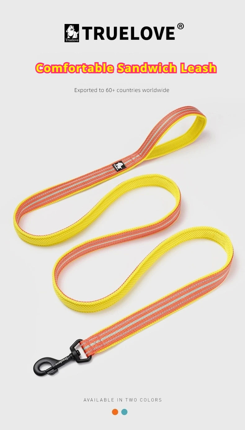 Truelove Pet Leash 200CM Comfort Sandwich Dog Leash Soft Padded Breathable No Pull Pet Lead Durable Reflective Rope TLL2112