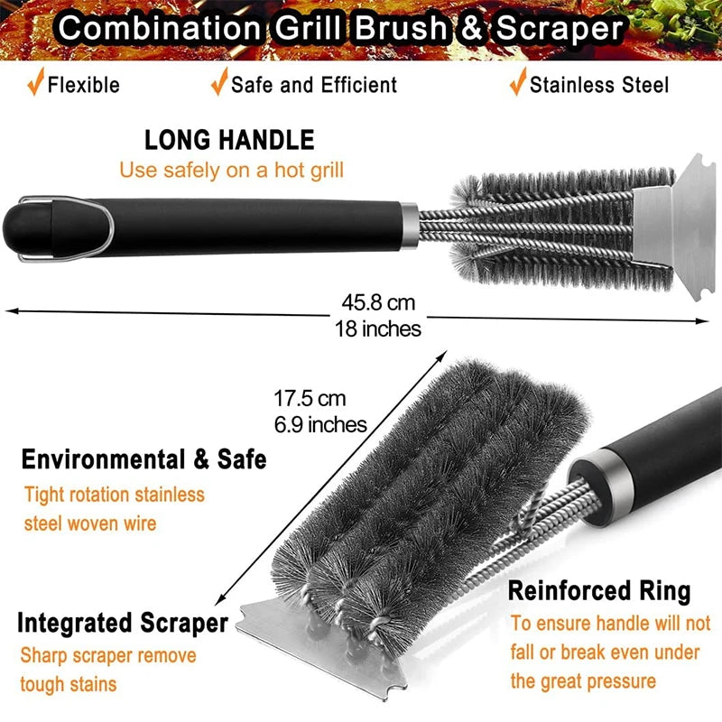 Stainless Steel Grill Brush & Scraper