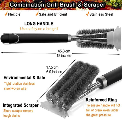 Stainless Steel Grill Brush & Scraper