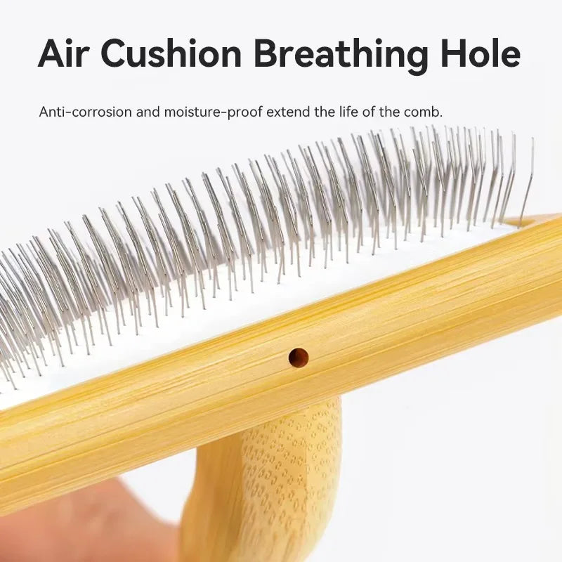 Truelove Pet Slicker Brush for Dogs & Cats–Soft Deshedding Grooming Comb, Bamboo Handle, Removes Loose Hair & Tangles TLK20131