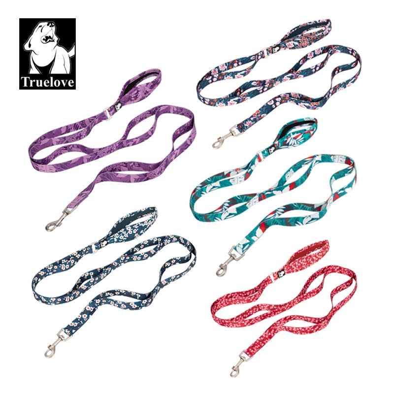 Truelove Floral Pet Leash Neoprene Padded Handle Extra Traffic Control Dog and Cat Strong Enough and Easy to Use Travel TLL3112