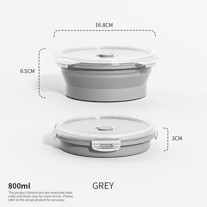 Collapsible Silicone Food Container with Lid