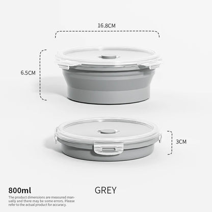 Collapsible Silicone Food Container with Lid
